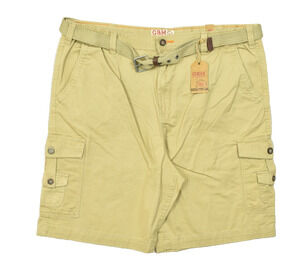 G&M Rugged Men's Cargo Shorts Y2K Loose Size 46 100% Cotton Beige Brown